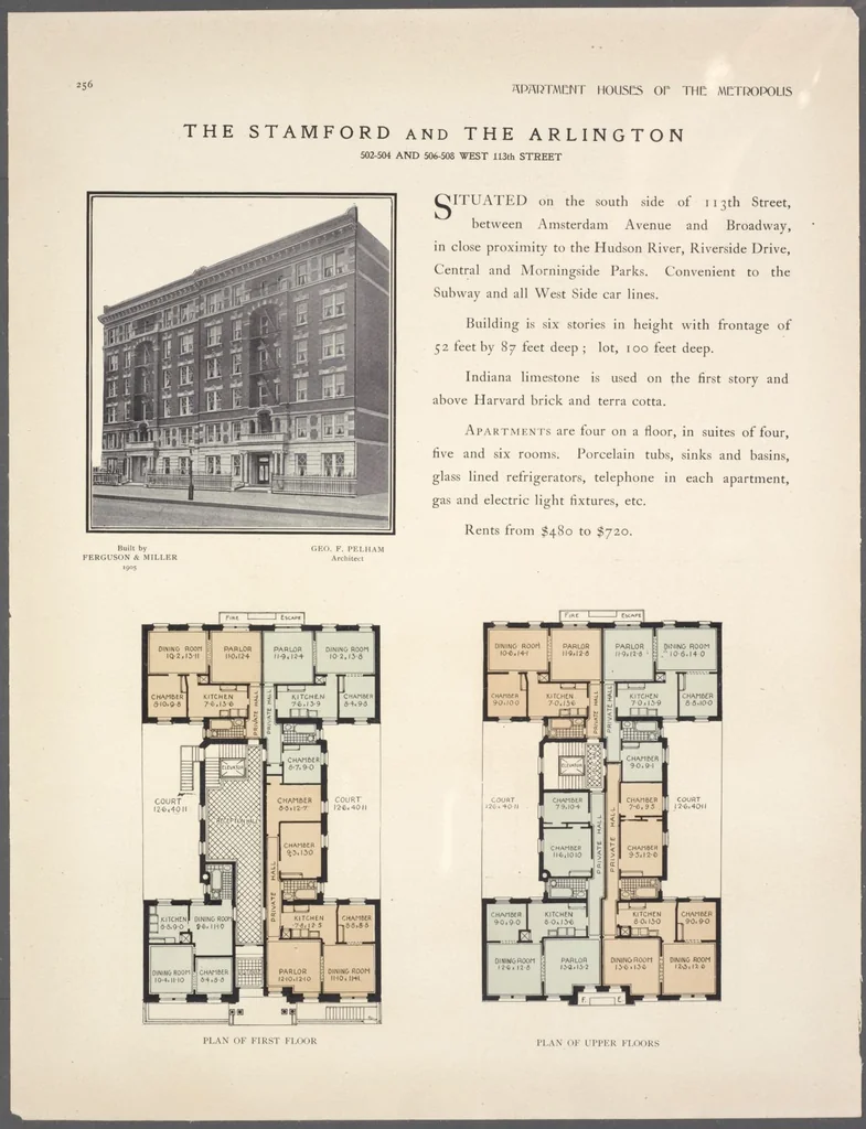 An illustration from Apartment houses of the metropolis, 1908, leaf 256