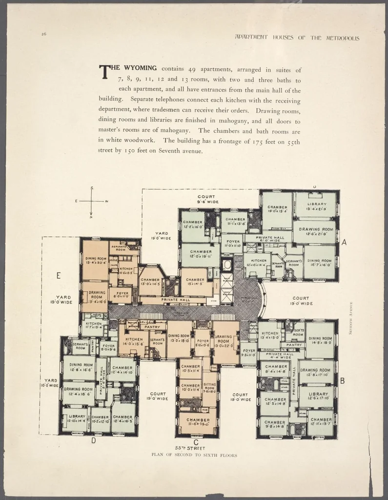 An illustration from Apartment houses of the metropolis, 1908, leaf 26