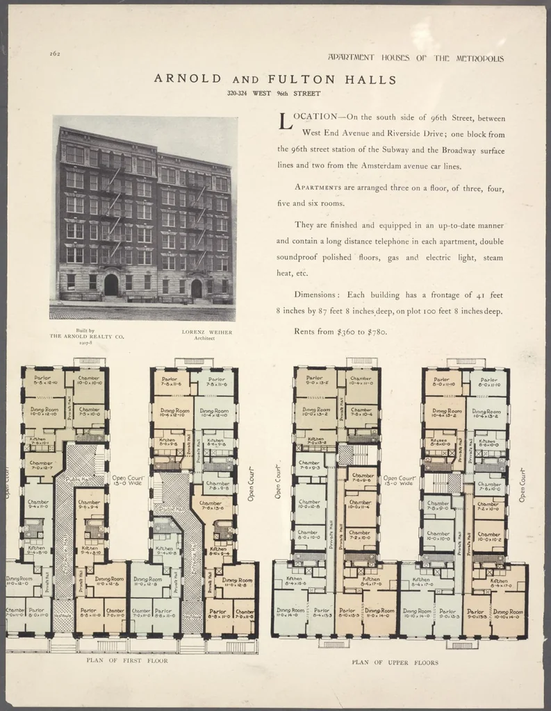 An illustration from Apartment houses of the metropolis, 1908, leaf 262