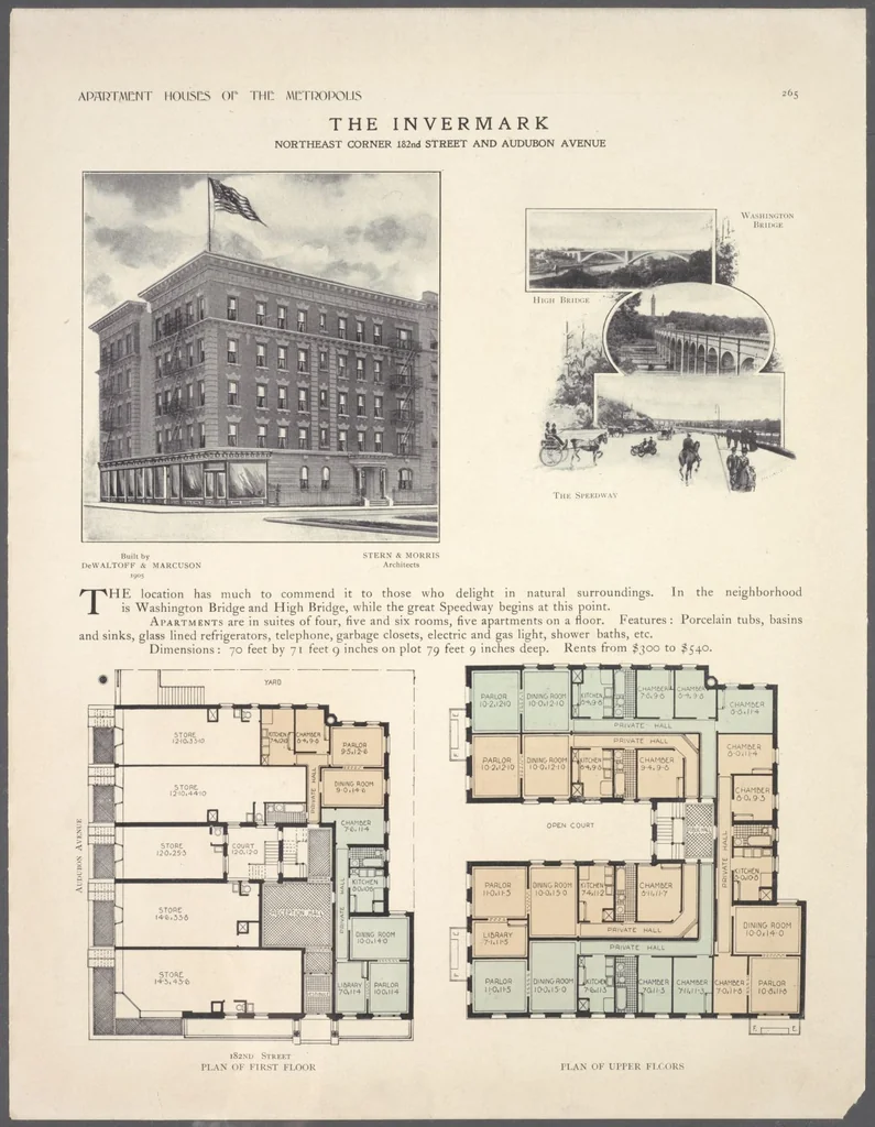 An illustration from Apartment houses of the metropolis, 1908, leaf 265