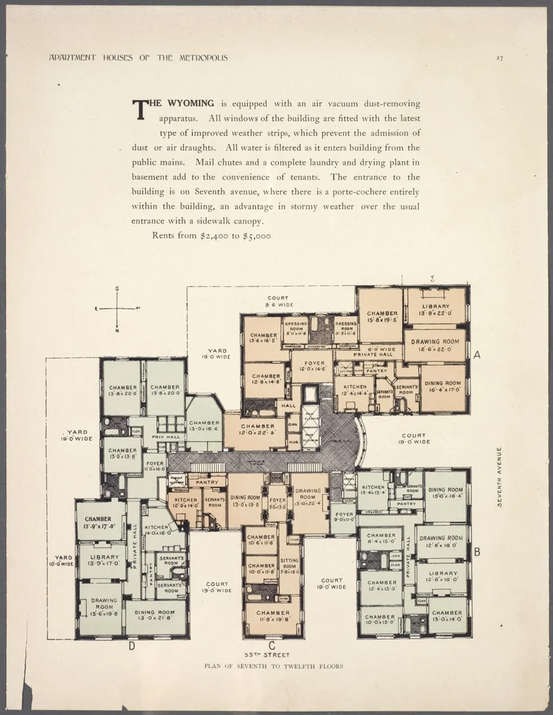 An illustration from Apartment houses of the metropolis, 1908, leaf 27