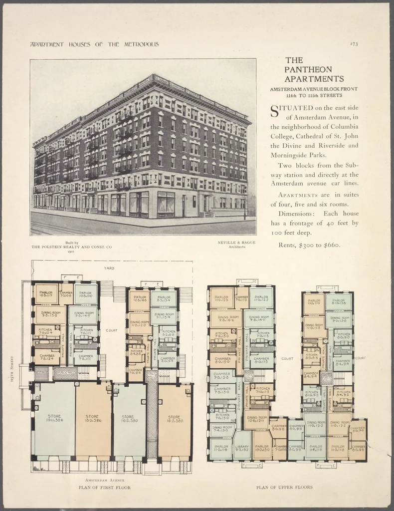 An illustration from Apartment houses of the metropolis, 1908, leaf 273