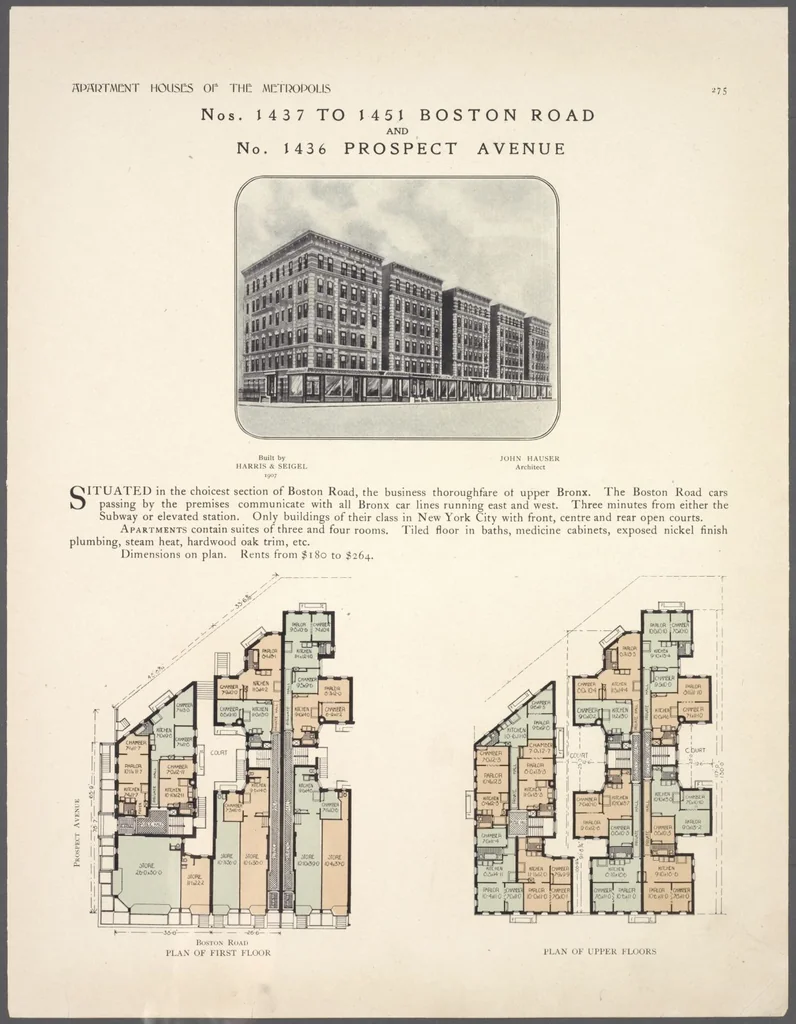 An illustration from Apartment houses of the metropolis, 1908, leaf 275