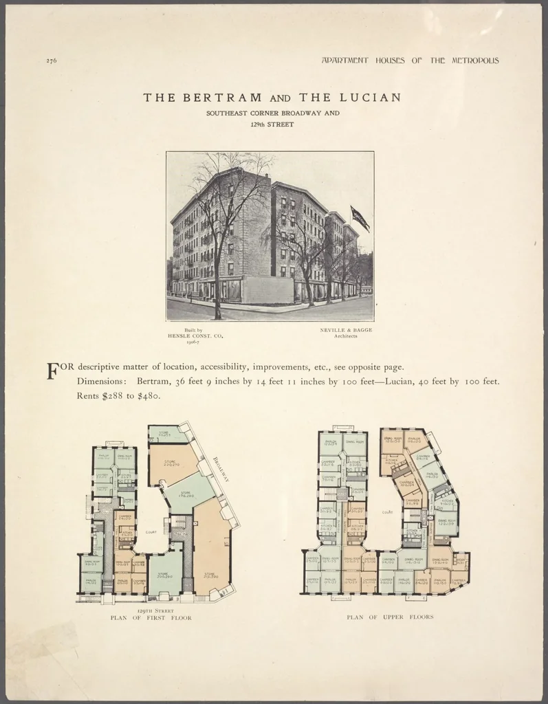 An illustration from Apartment houses of the metropolis, 1908, leaf 276