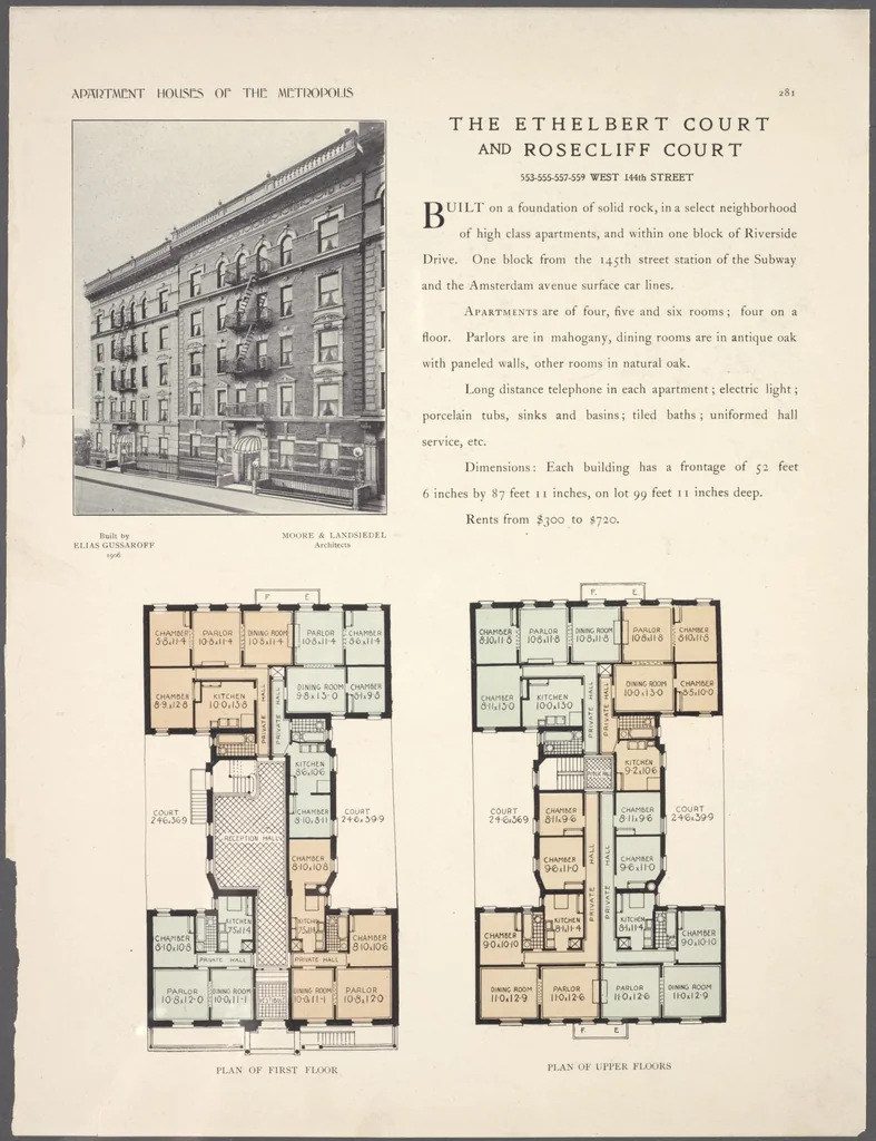 An illustration from Apartment houses of the metropolis, 1908, leaf 281