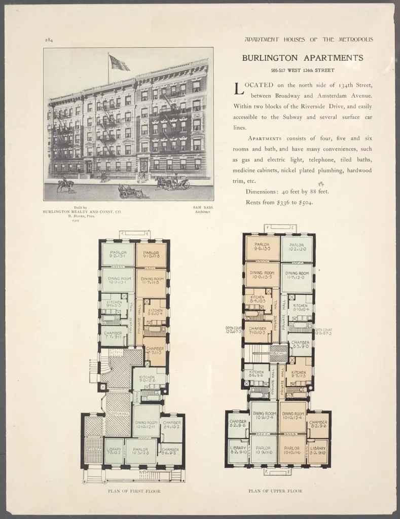 An illustration from Apartment houses of the metropolis, 1908, leaf 284