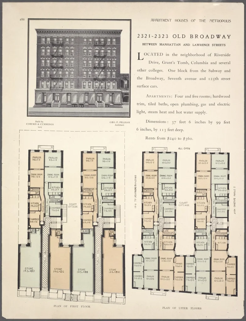 An illustration from Apartment houses of the metropolis, 1908, leaf 286