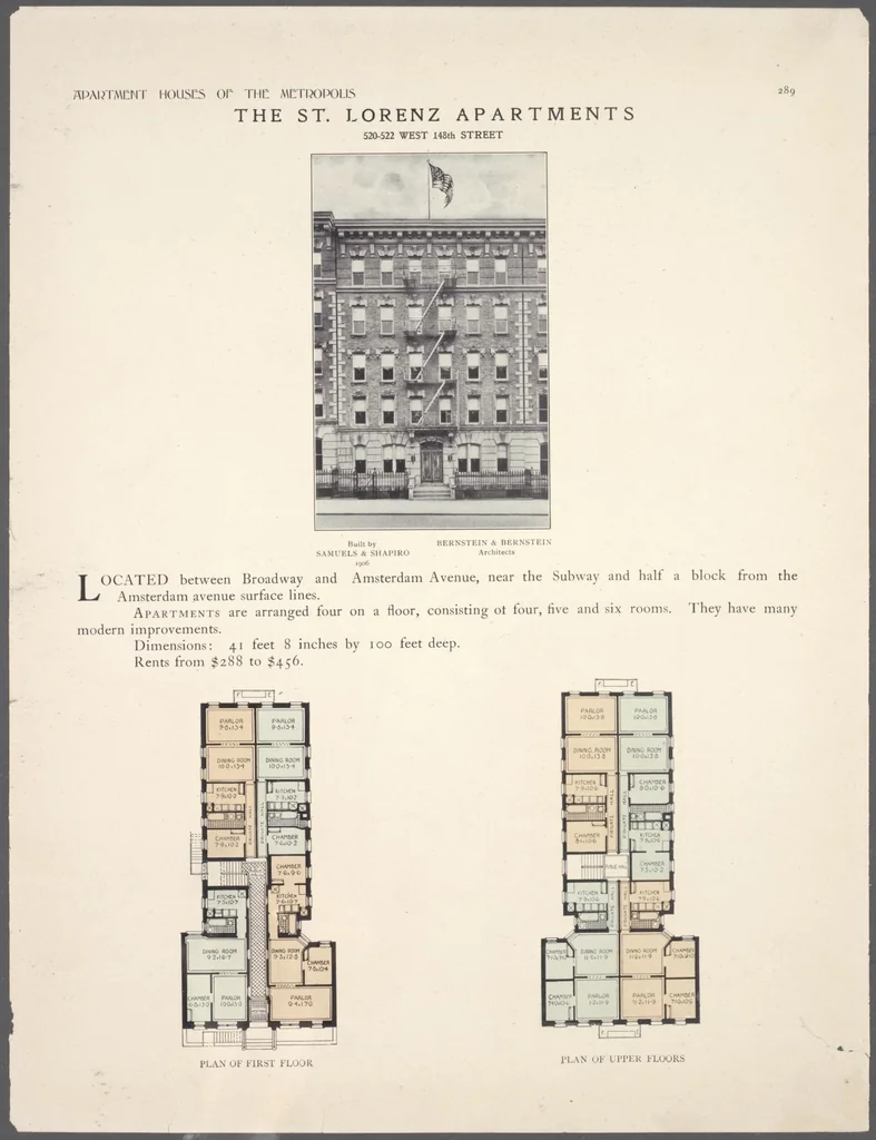 An illustration from Apartment houses of the metropolis, 1908, leaf 289