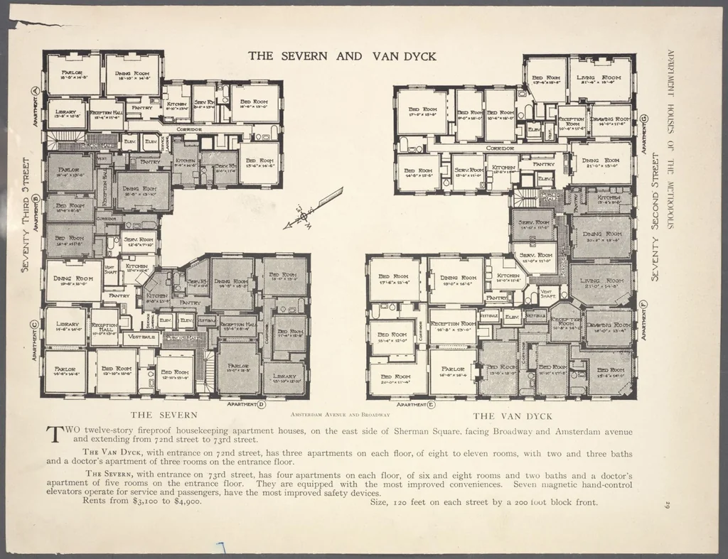 An illustration from Apartment houses of the metropolis, 1908, leaf 29