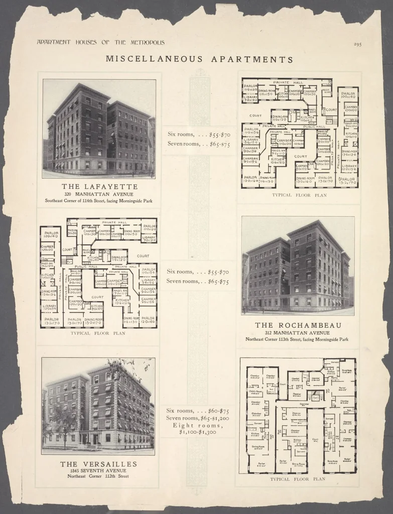 An illustration from Apartment houses of the metropolis, 1908, leaf 295