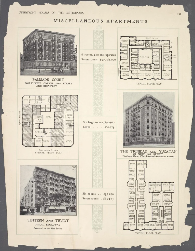 An illustration from Apartment houses of the metropolis, 1908, leaf 297