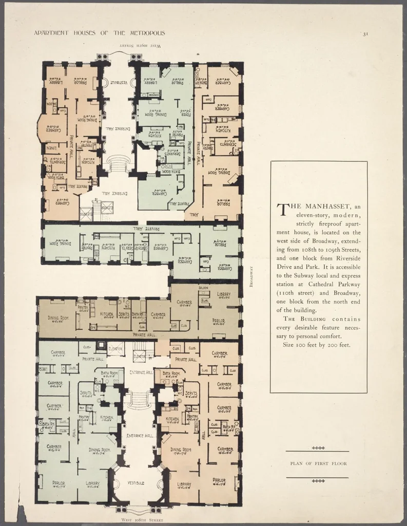 An illustration from Apartment houses of the metropolis, 1908, leaf 31