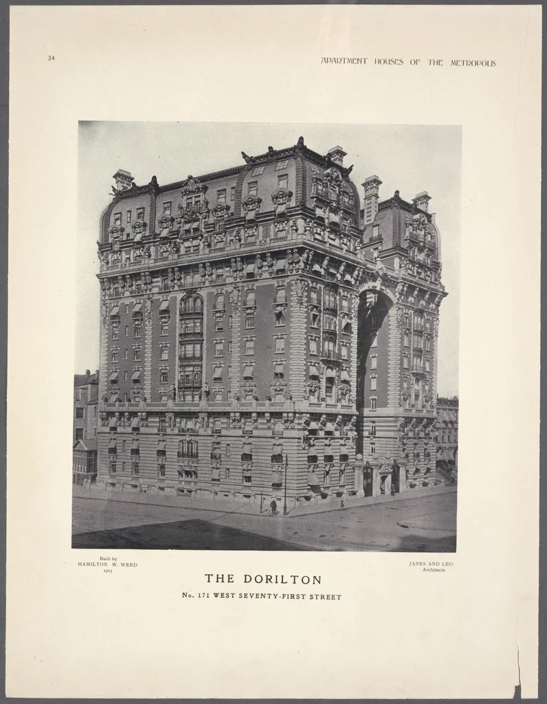 An illustration from Apartment houses of the metropolis, 1908, leaf 34