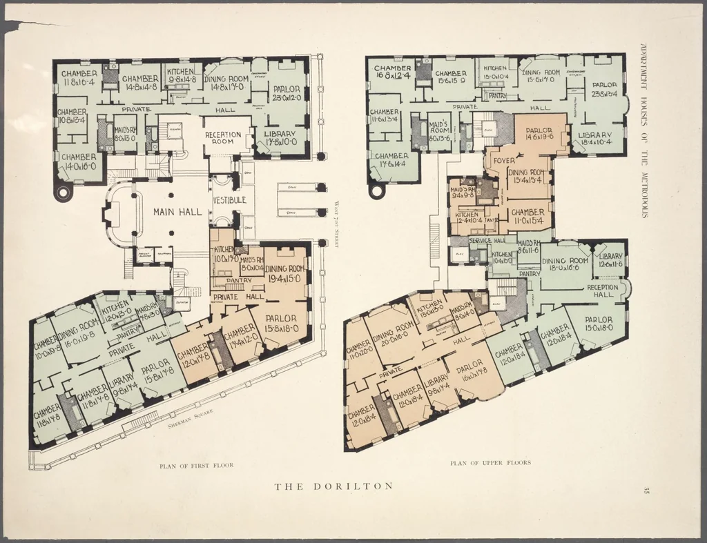 An illustration from Apartment houses of the metropolis, 1908, leaf 35