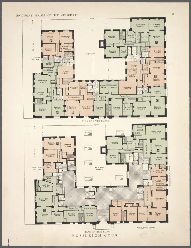 An illustration from Apartment houses of the metropolis, 1908, leaf 37