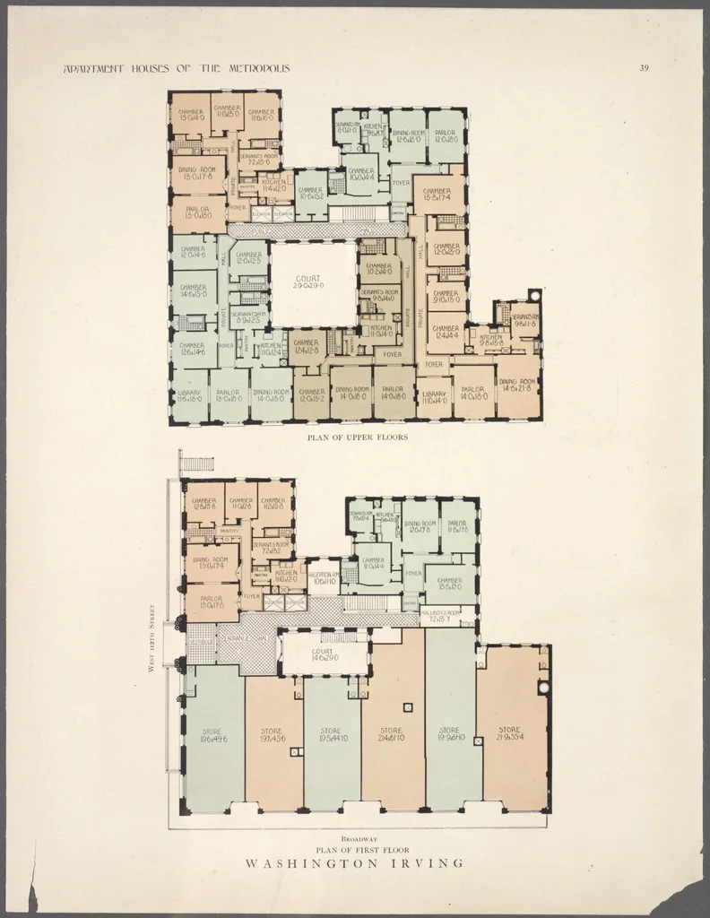 An illustration from Apartment houses of the metropolis, 1908, leaf 39