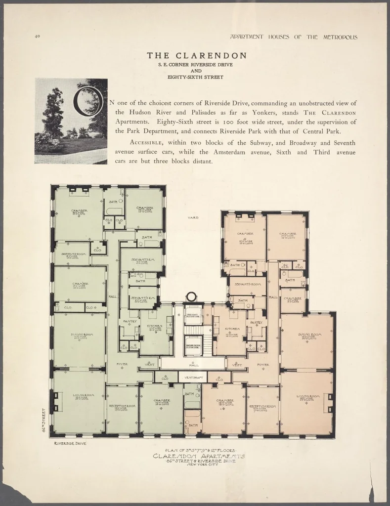 An illustration from Apartment houses of the metropolis, 1908, leaf 40
