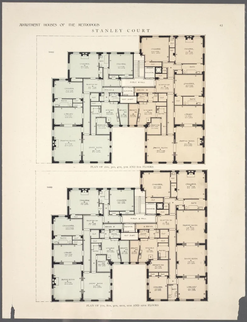 An illustration from Apartment houses of the metropolis, 1908, leaf 43