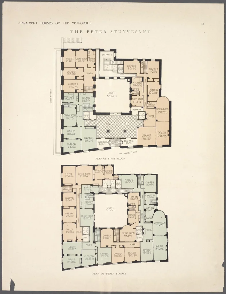An illustration from Apartment houses of the metropolis, 1908, leaf 45