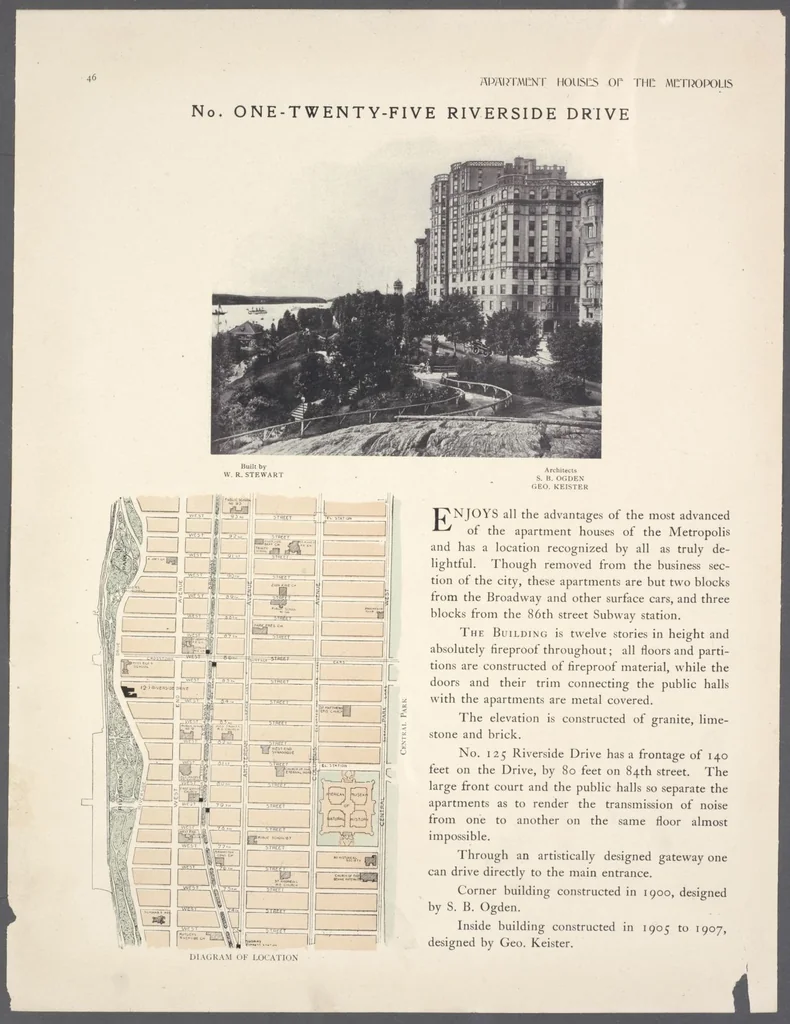 An illustration from Apartment houses of the metropolis, 1908, leaf 46