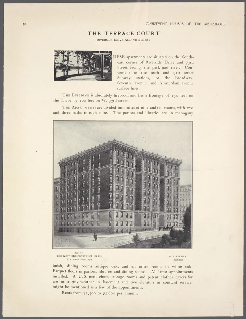 An illustration from Apartment houses of the metropolis, 1908, leaf 50