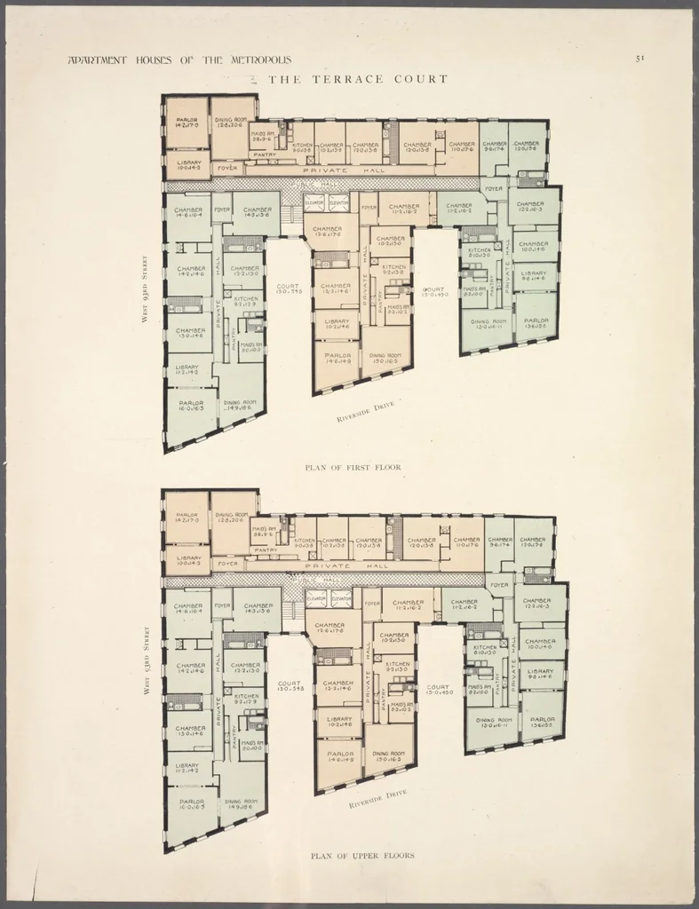 An illustration from Apartment houses of the metropolis, 1908, leaf 51