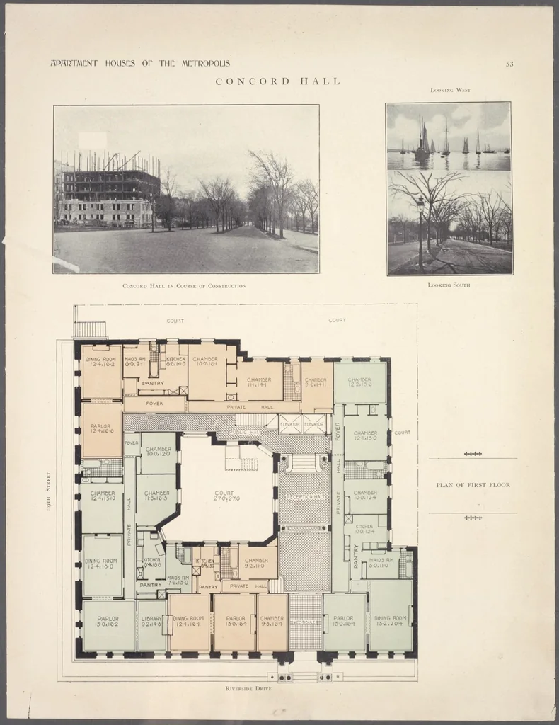 An illustration from Apartment houses of the metropolis, 1908, leaf 53