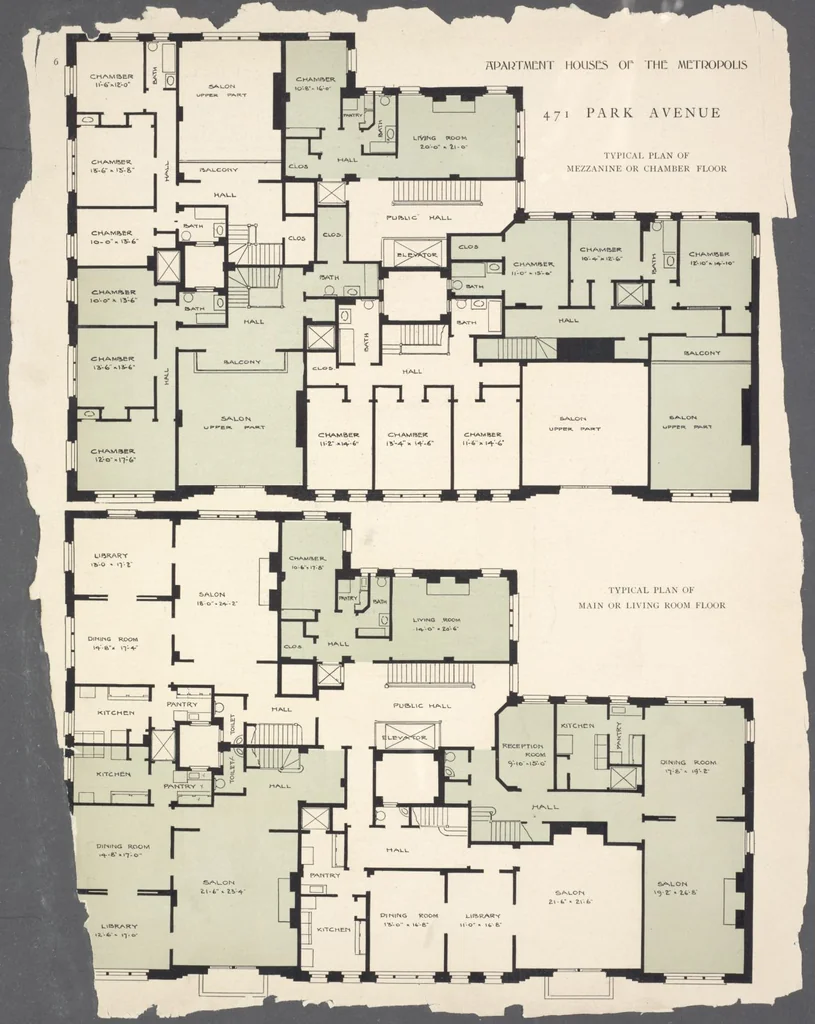 An illustration from Apartment houses of the metropolis, 1908, leaf 6