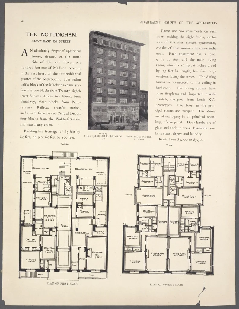 An illustration from Apartment houses of the metropolis, 1908, leaf 66