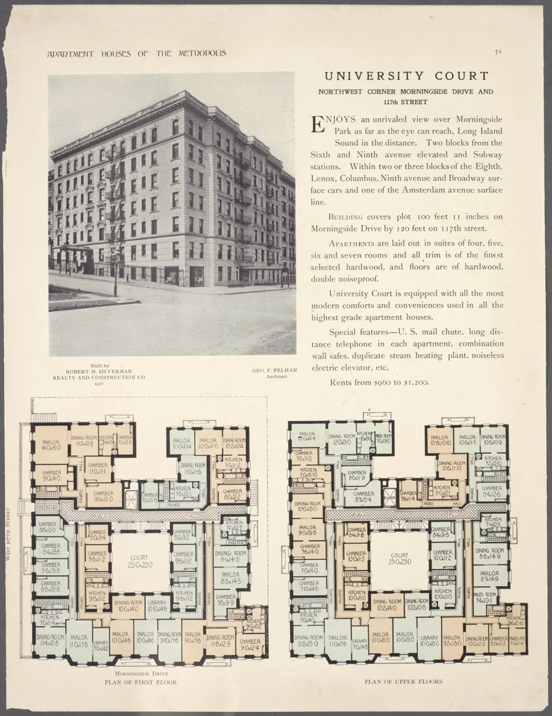 An illustration from Apartment houses of the metropolis, 1908, leaf 71