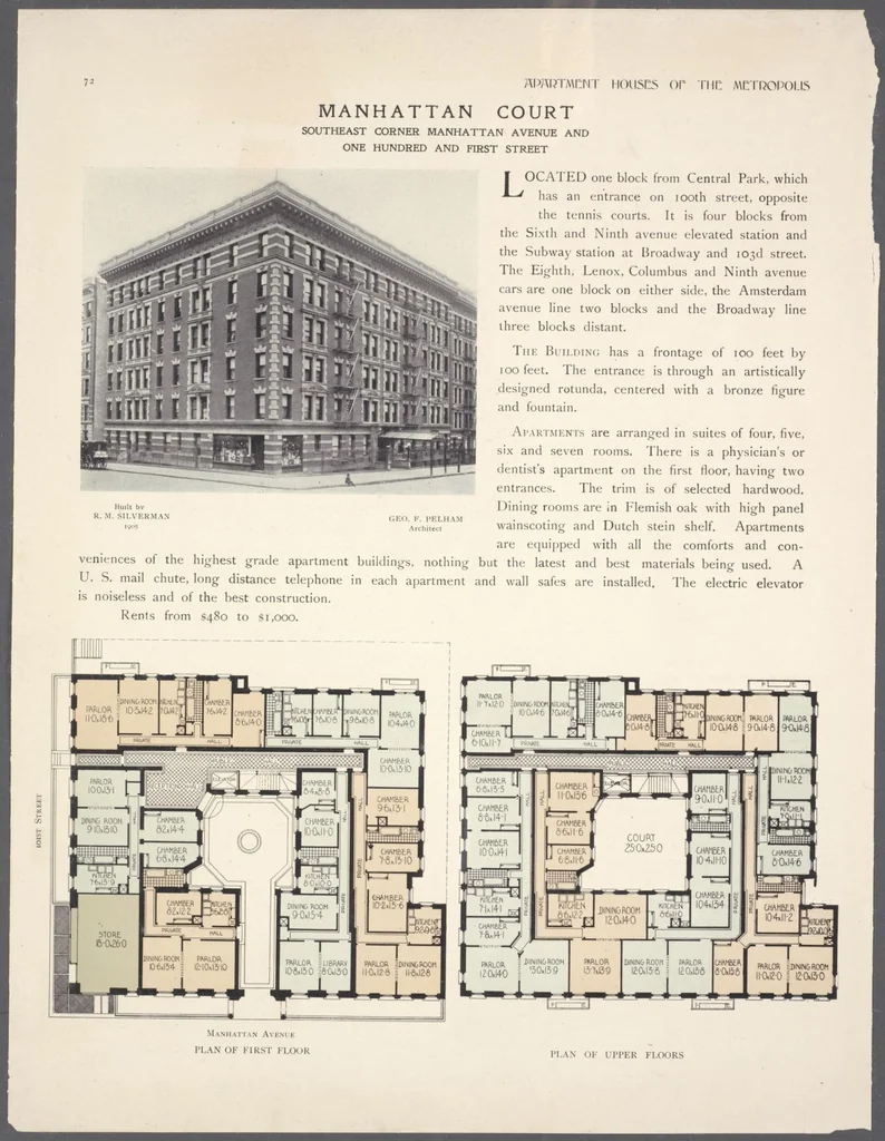 An illustration from Apartment houses of the metropolis, 1908, leaf 72