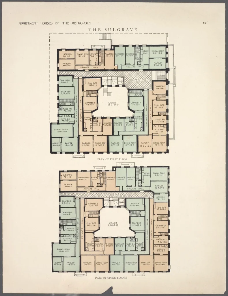 An illustration from Apartment houses of the metropolis, 1908, leaf 79