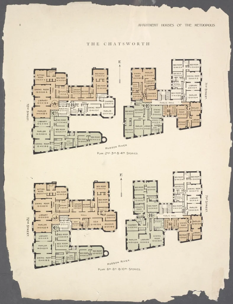 An illustration from Apartment houses of the metropolis, 1908, leaf 8