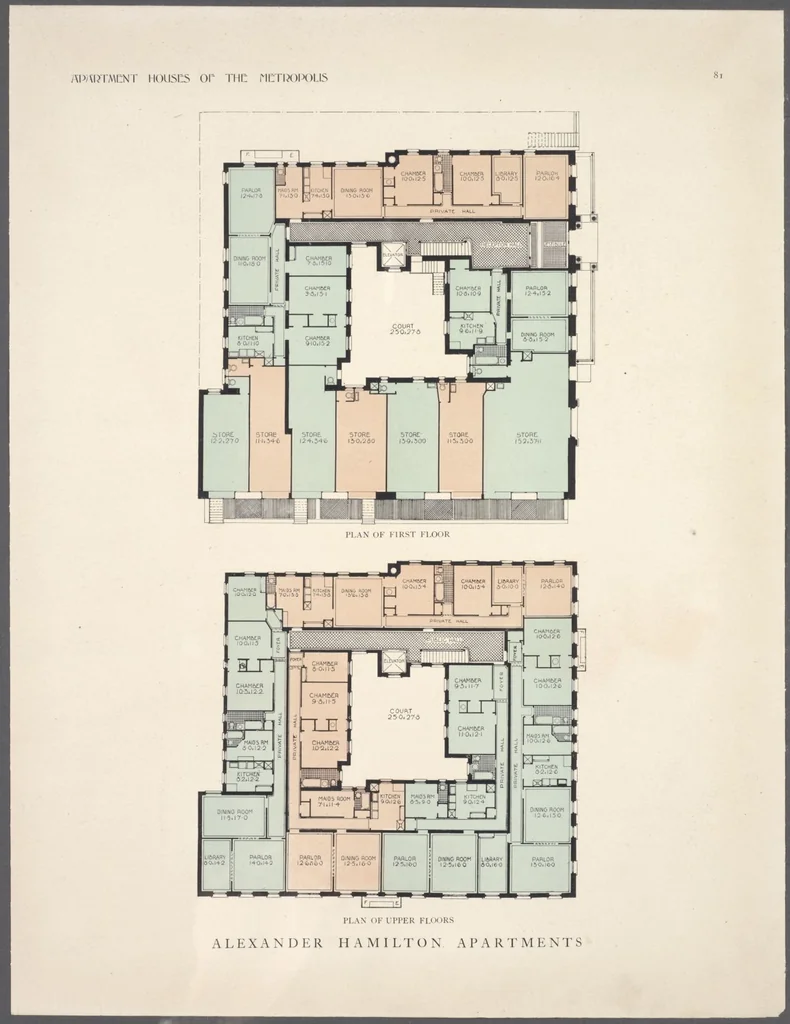 An illustration from Apartment houses of the metropolis, 1908, leaf 81