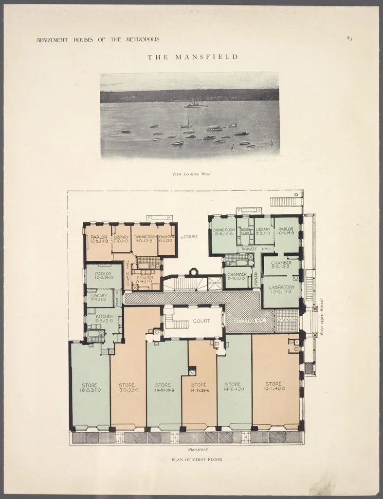 An illustration from Apartment houses of the metropolis, 1908, leaf 83