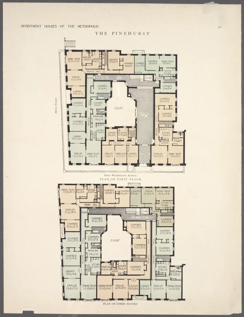 An illustration from Apartment houses of the metropolis, 1908, leaf 91