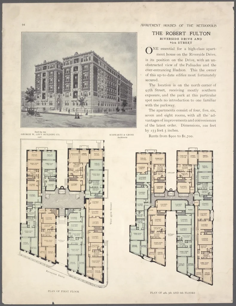 An illustration from Apartment houses of the metropolis, 1908, leaf 94