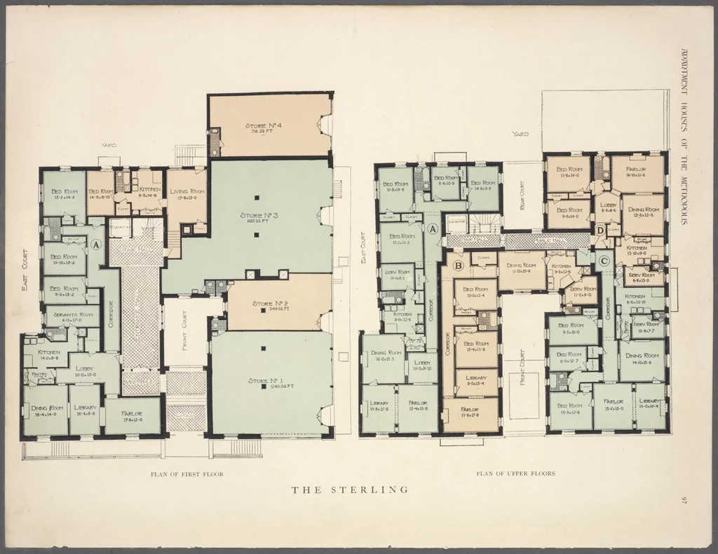 An illustration from Apartment houses of the metropolis, 1908, leaf 97