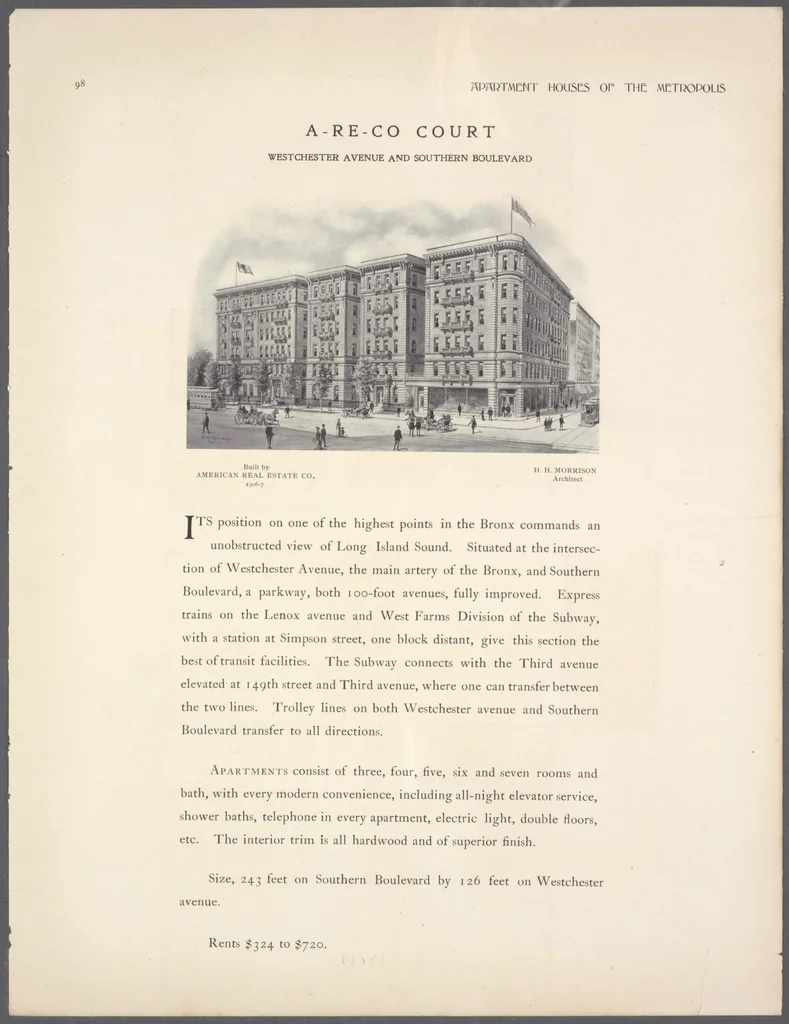 An illustration from Apartment houses of the metropolis, 1908, leaf 98