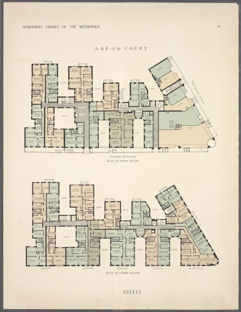 An illustration from Apartment houses of the metropolis, 1908, leaf 99