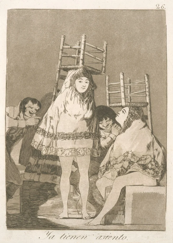 An illustration from Los caprichos, 1799, leaf 28