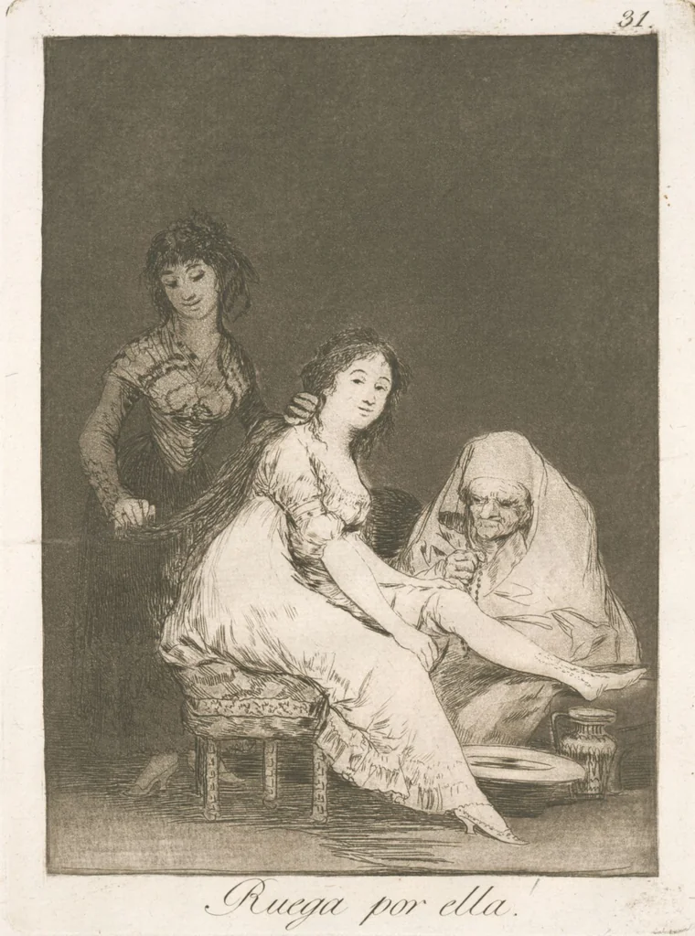 An illustration from Los caprichos, 1799, leaf 33
