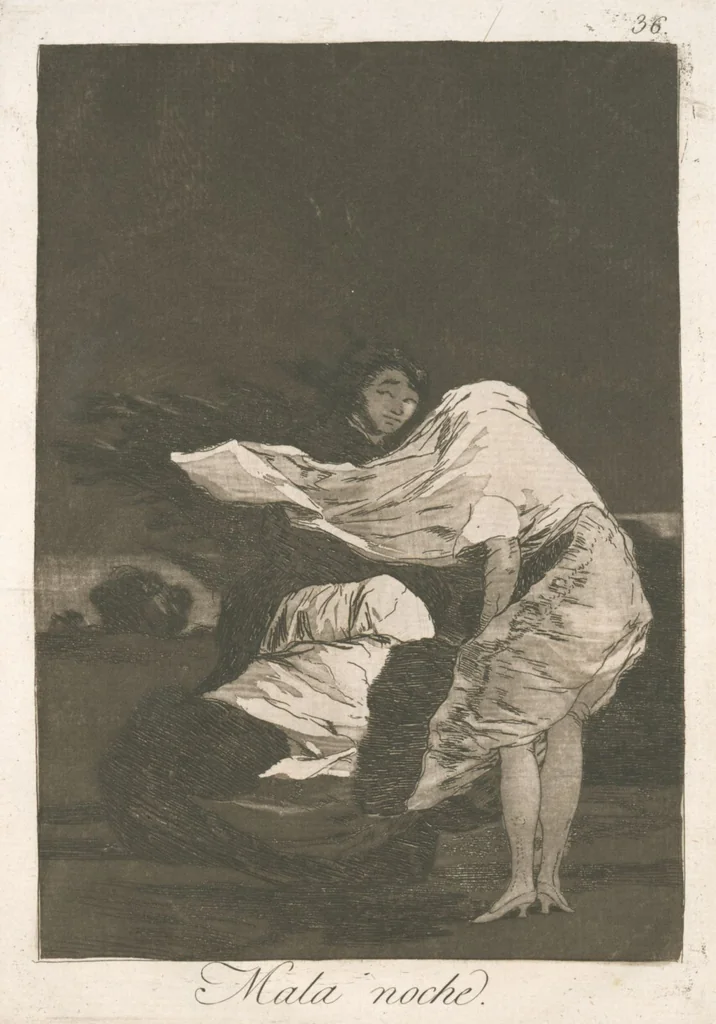 An illustration from Los caprichos, 1799, leaf 38