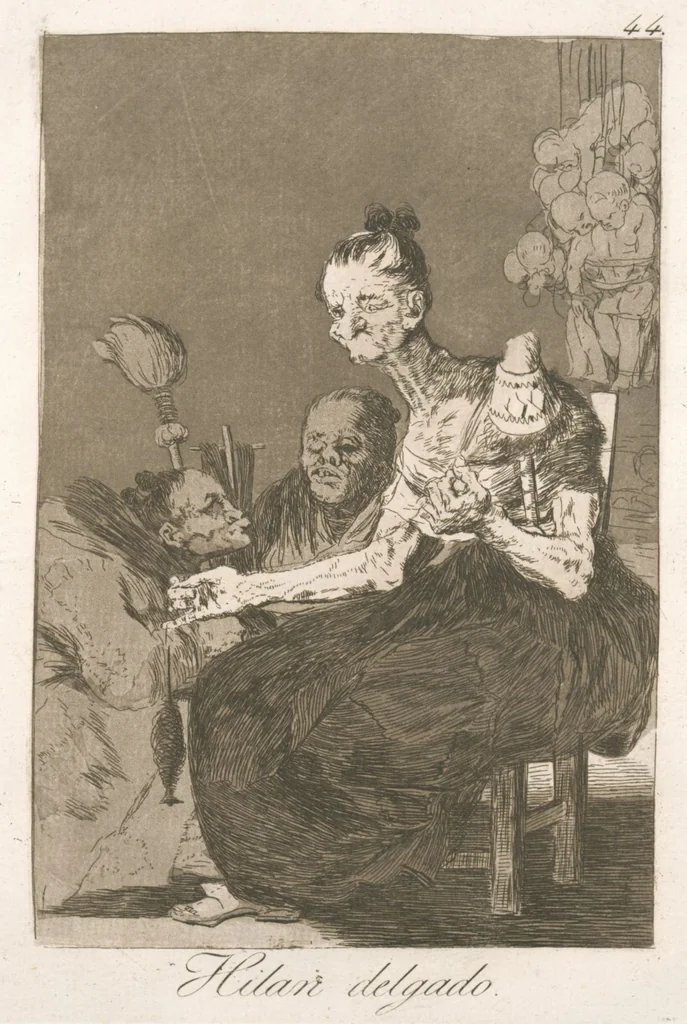 An illustration from Los caprichos, 1799, leaf 46