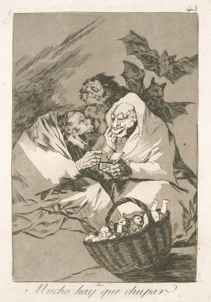 An illustration from Los caprichos, 1799, leaf 47
