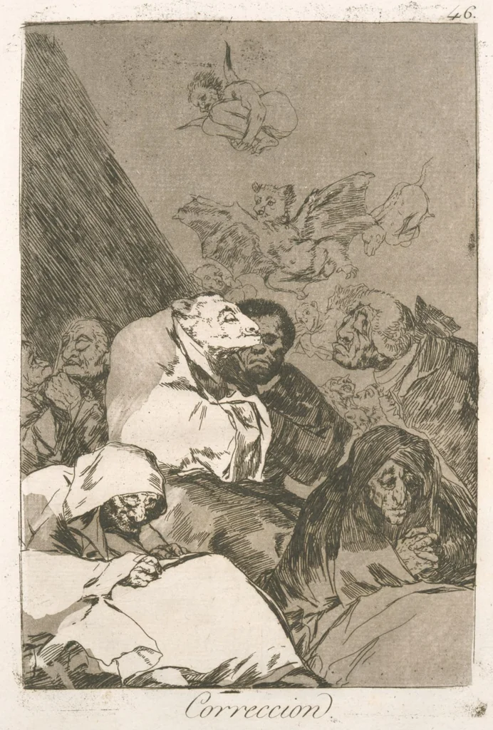 An illustration from Los caprichos, 1799, leaf 48