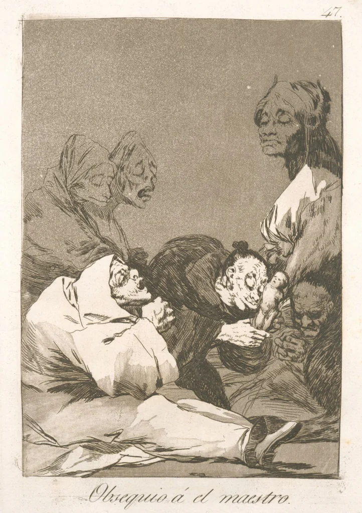 An illustration from Los caprichos, 1799, leaf 49