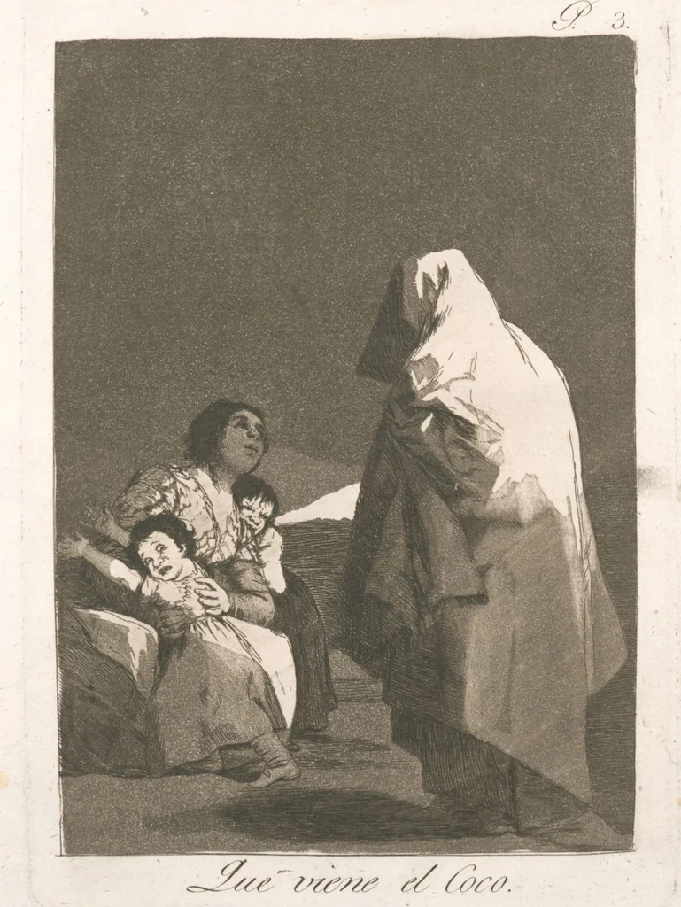 An illustration from Los caprichos, 1799, leaf 5