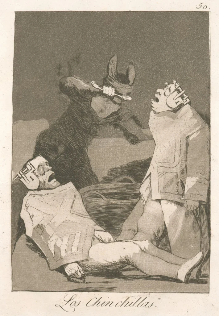 An illustration from Los caprichos, 1799, leaf 52