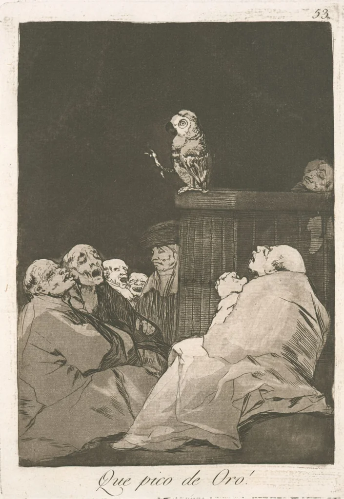 An illustration from Los caprichos, 1799, leaf 55